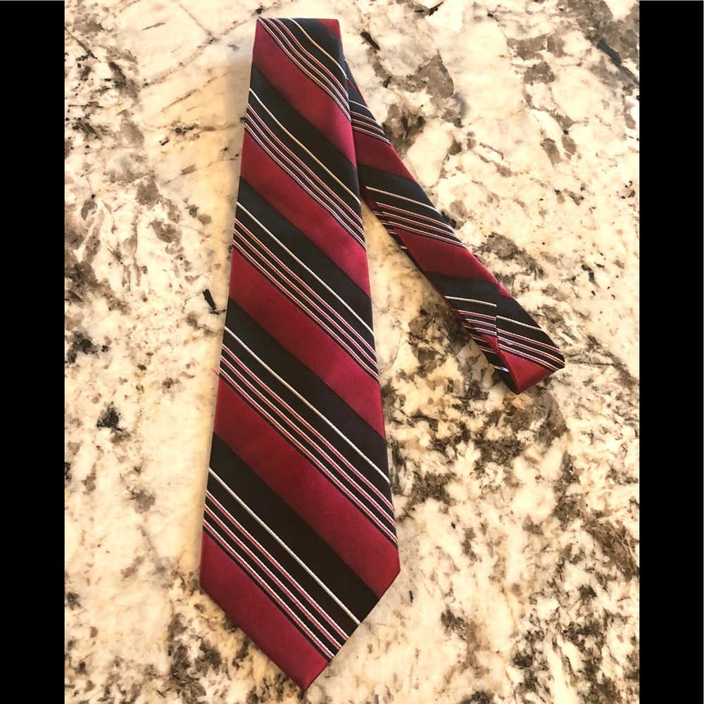Campia Moda Men’s Tie Red & Black 100% Silk